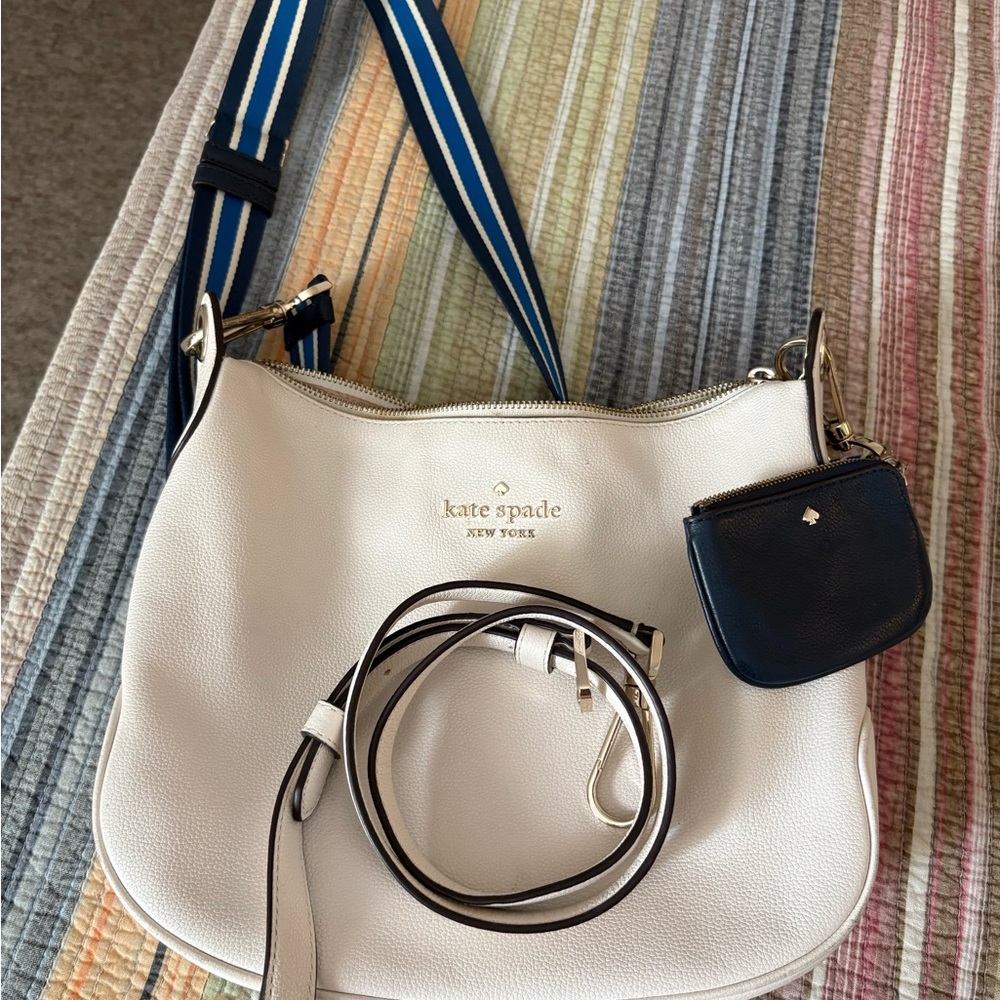 Kate Spade White and Navy Crossbody Bag